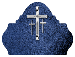 DARAY L 517 SL SH BL Silver 3 Crosses Shimmer Blue Background